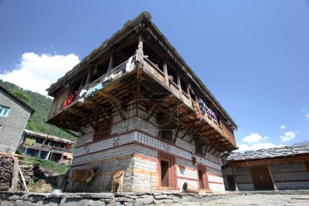 Wooden house, Village Goshala, Manali, Himachal Pradesh, India 