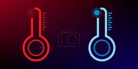 icon set weather forecast. Flat, blue, red, degrees Celsius, clock and weather forecast. 3