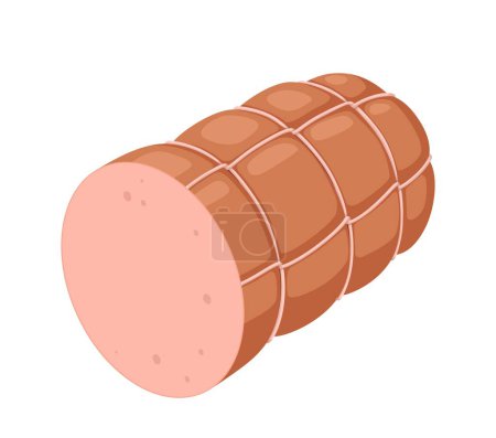 Illustration for Boiled sausage. Vector illustration on a white background. Stock vector. - Royalty Free Image