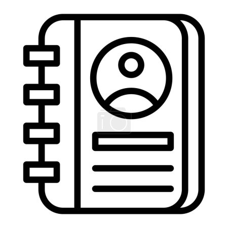 Ilustración de Icono de línea de libro de contacto para uso personal y comercial. - Imagen libre de derechos