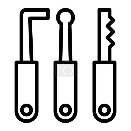 LockPick Vector Line Icon Design für den persönlichen und kommerziellen Gebrauch