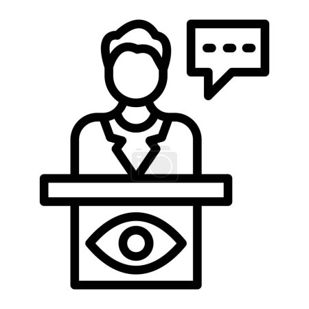 Téléchargez les illustrations : Conception d'icône de ligne vectorielle de témoin pour l'usage personnel et commercial - en licence libre de droit