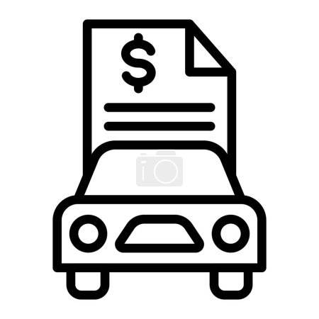 Car Loan Vector Line Icon Design für den persönlichen und gewerblichen Gebrauch