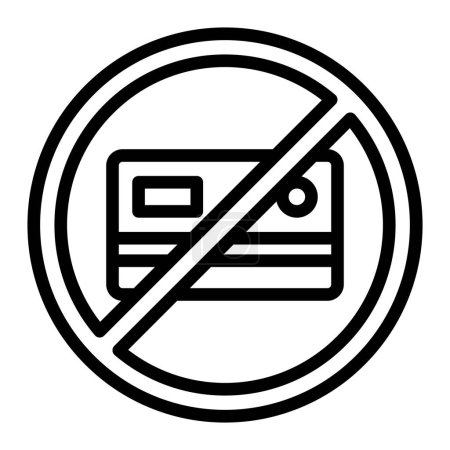 Ningún diseño del icono de la línea del vector de la tarjeta de crédito para el uso personal y comercial