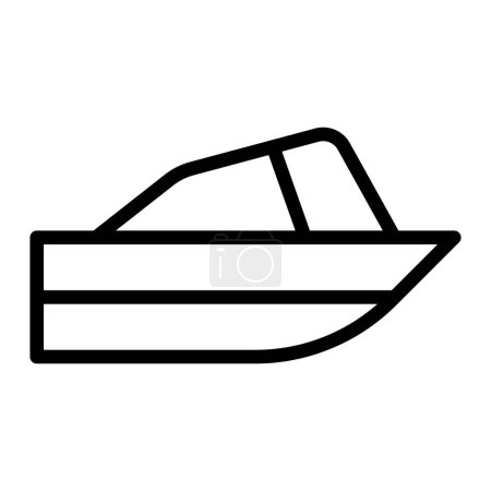 Conception d'icône de ligne vectorielle de bateau de vitesse pour un usage personnel et commercial