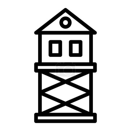Watchtower Vector Line Icon Design für den persönlichen und kommerziellen Gebrauch