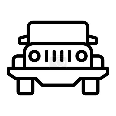 Military Jeep Vector Line Icon Design For Personal And Commercial Use