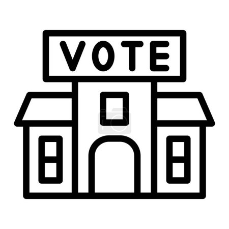 Polling Place Vector Line Icon Design For Personal And Commercial Use