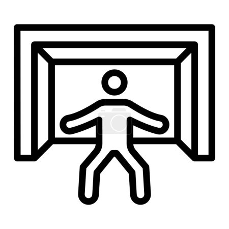 Diseño del icono de la línea vectorial del portero para uso personal y comercial