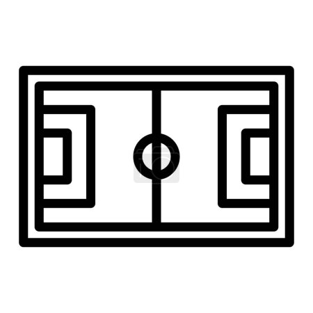 Diseño del icono de la línea vectorial del campo de fútbol para uso personal y comercial