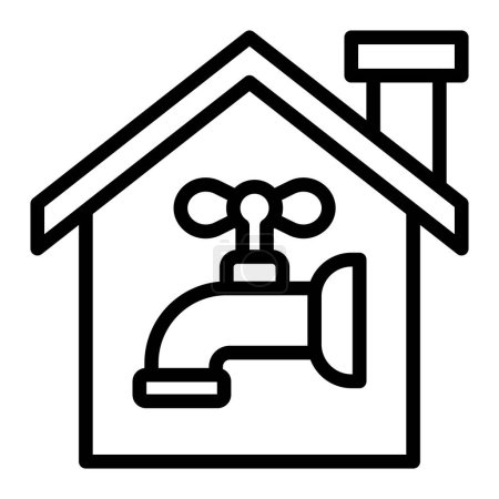 Diseño del icono de la línea de vectores de suministro de agua para uso personal y comercial