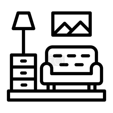 Living Room Vector Line Icon Design For Personal And Commercial Use