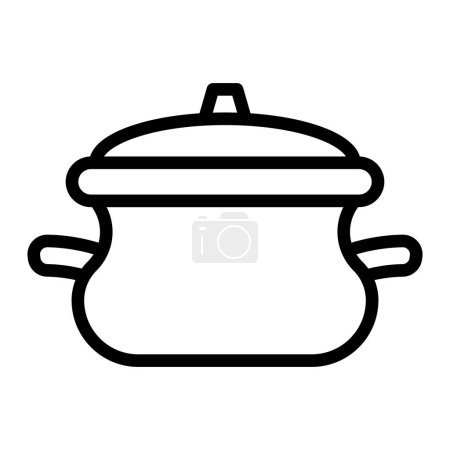 Conception d'icône de ligne vectorielle de pot de soupe pour un usage personnel et commercial