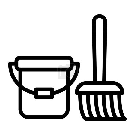 Photo for Cleaning Tools Vector Line Icon Design - Royalty Free Image