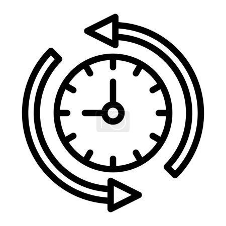 Diseño anti de icono de línea vectorial en sentido horario