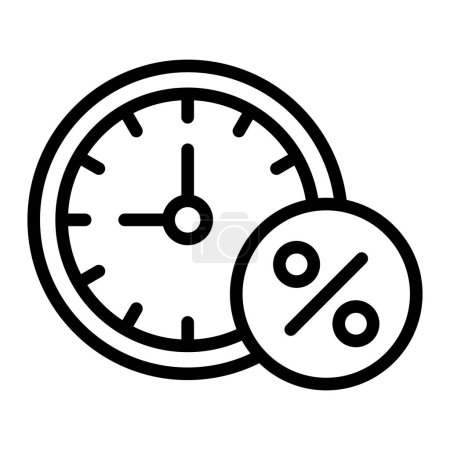 Illustration for Limited Time Vector Line Icon Design - Royalty Free Image