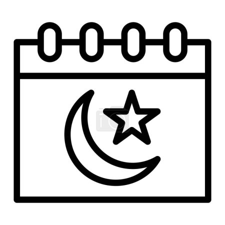 Moon Calendar Vector Line Icon Design