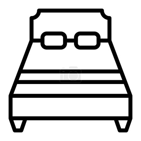 Photo for Double Bed Vector Line Icon Design - Royalty Free Image