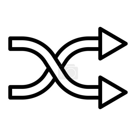 Conception d'icône de ligne vectorielle Shuffle