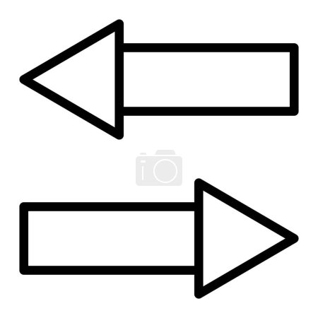 Photo for Opposite Arrow Vector Line Icon Design - Royalty Free Image