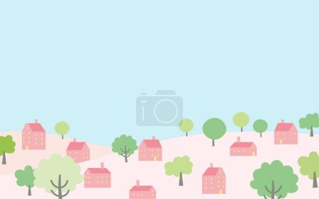 Illustration for Illustration of a spring cityscape - Royalty Free Image