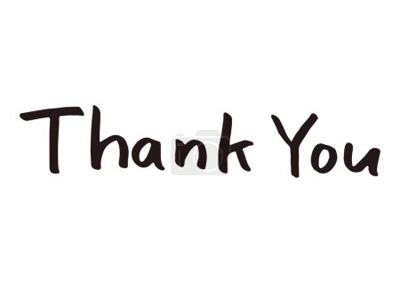 Illustration for Handwritten simple brushstroke material "Thank you - Royalty Free Image
