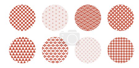 Japanese Pattern Backgrounds Web graphics - Red