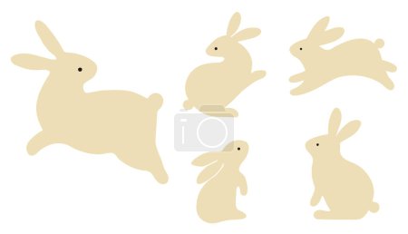 Simple and cute rabbit icon illustration