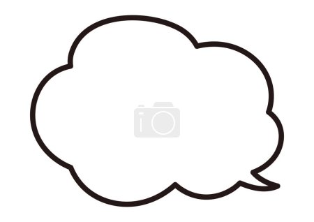 Bulle vocale simple en forme de nuage, noire