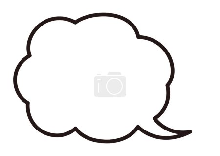 Simple cloud-shaped speech bubble, black