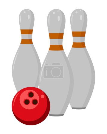 vector bowling pins and ball. bowling game. sport theme illustration