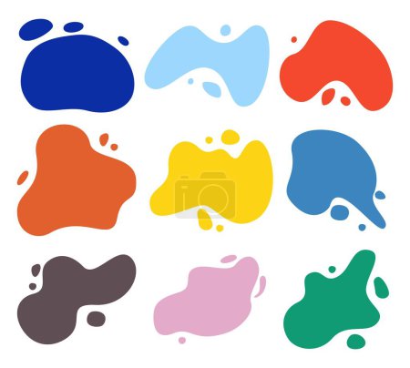 Ilustración de Vector formas abstractas orgánicas en colores pastel. formas irregulares de la gota - Imagen libre de derechos