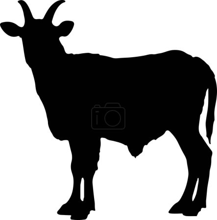 Illustration for Goat Silhouette illustration Vector White Background - Royalty Free Image
