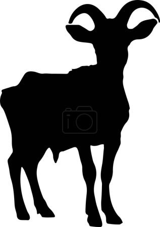 Ilustración de Silueta de cabra ilustración Vector fondo blanco - Imagen libre de derechos