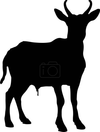 Illustration for Goat Silhouette illustration Vector White Background - Royalty Free Image