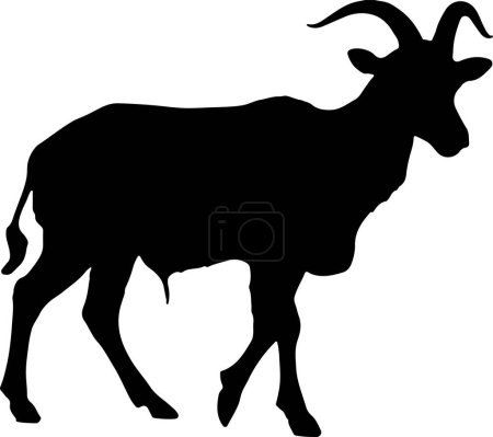 Ilustración de Silueta de cabra ilustración Vector fondo blanco - Imagen libre de derechos