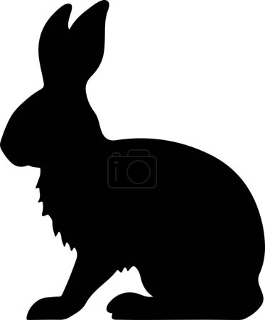 Bunny Silhouette Vector Illustration White Background