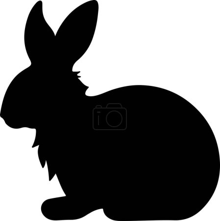 Illustration vectorielle de silhouette lapin fond blanc