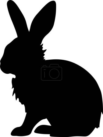 Bunny Silhouette Vector Illustration White Background