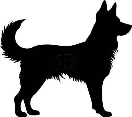 Dog Silhouette Vector Illustration White Background