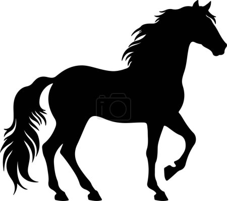 Illustration for Horse Silhouette Vector Illustration White Background - Royalty Free Image
