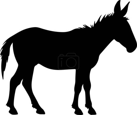 Donkey Silhouette Vector Illustration weißer Hintergrund