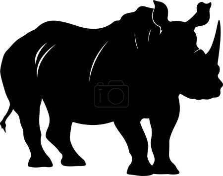 Rhino Silhouette Vector Illustration weißer Hintergrund