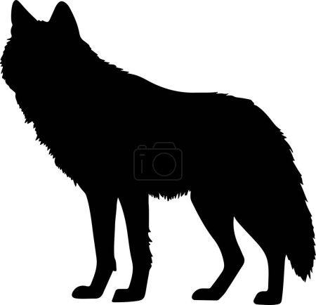 Wolf Silhouette Vector Illustration weißer Hintergrund