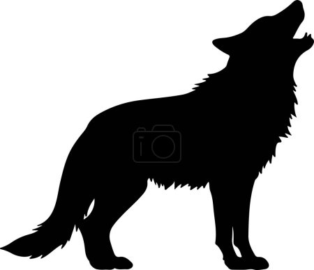 Illustration vectorielle Wolf Silhouette fond blanc