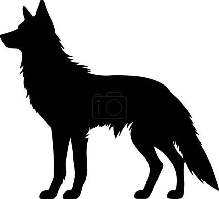 Wolf Silhouette Vector Ilustración Fondo blanco