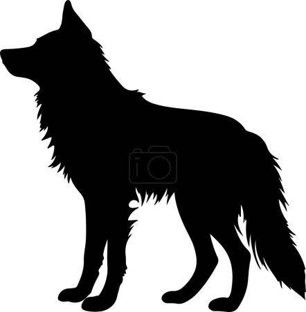 Wolf Silhouette Vector Ilustración Fondo blanco