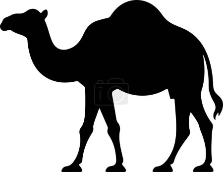 Téléchargez les illustrations : Illustration vectorielle de silhouette de chameau fond blanc - en licence libre de droit