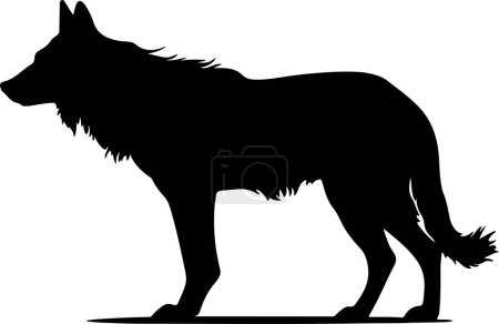 Illustration for Hyena Silhouette Vector Illustration White Background - Royalty Free Image