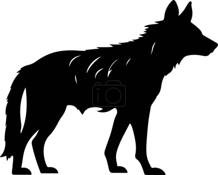 Illustration for Hyena Silhouette Vector Illustration White Background - Royalty Free Image